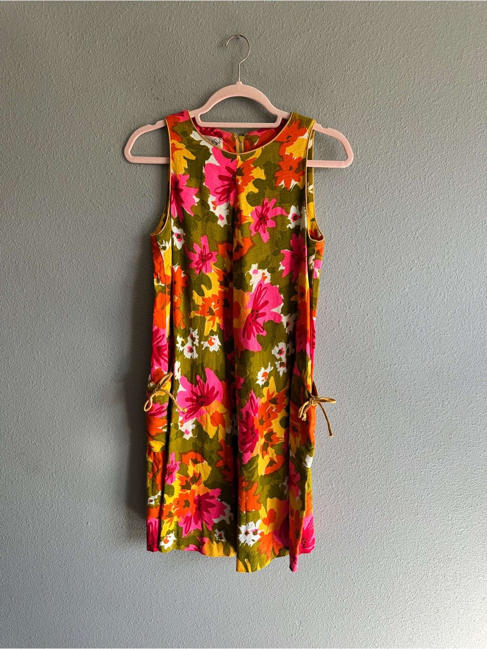 Vintage 60s-70s Mod Floral A-line Mini Dress